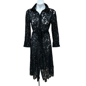 Black  sheer Lace Long Sleeve Dress